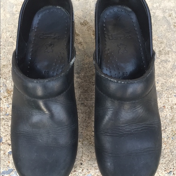 Dansko Black Leather Classic Clog sz 39 US 8-9 - Picture 2 of 8